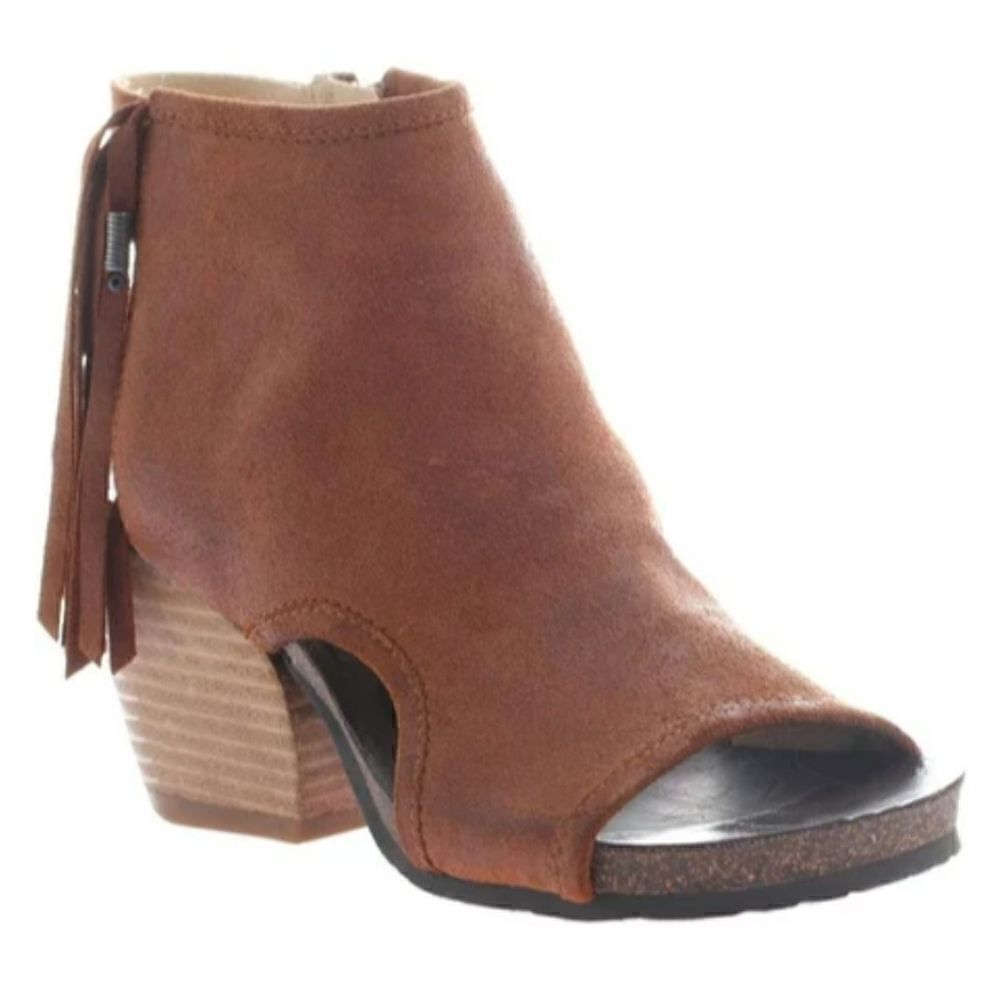 OTBT Free Spirit Open Toe‎ Booties Fringe Suede - Size 8